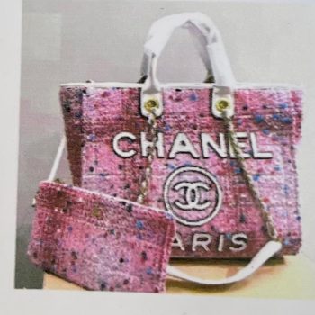 Chanel Inspired tweed and leather handbag tote