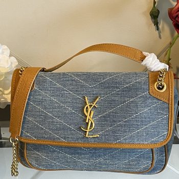 YSL Inspired Ladies Denim Crossbody Handbag