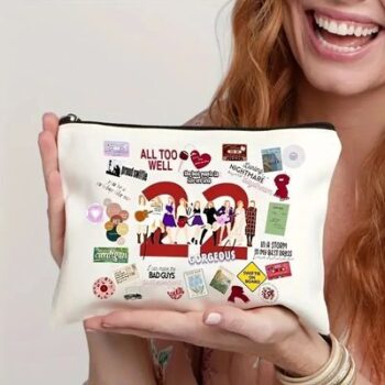 Taylor Swift Pattern Canvas Cosmetic Bag