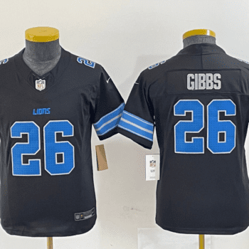 Black Detroit Lions Inspired Jers Gibbs